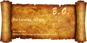 Belovay Olga névjegykártya